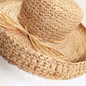 Vintage Miriam Lefcourt Handmade in Italy Straw Hat Size 7 1/4"